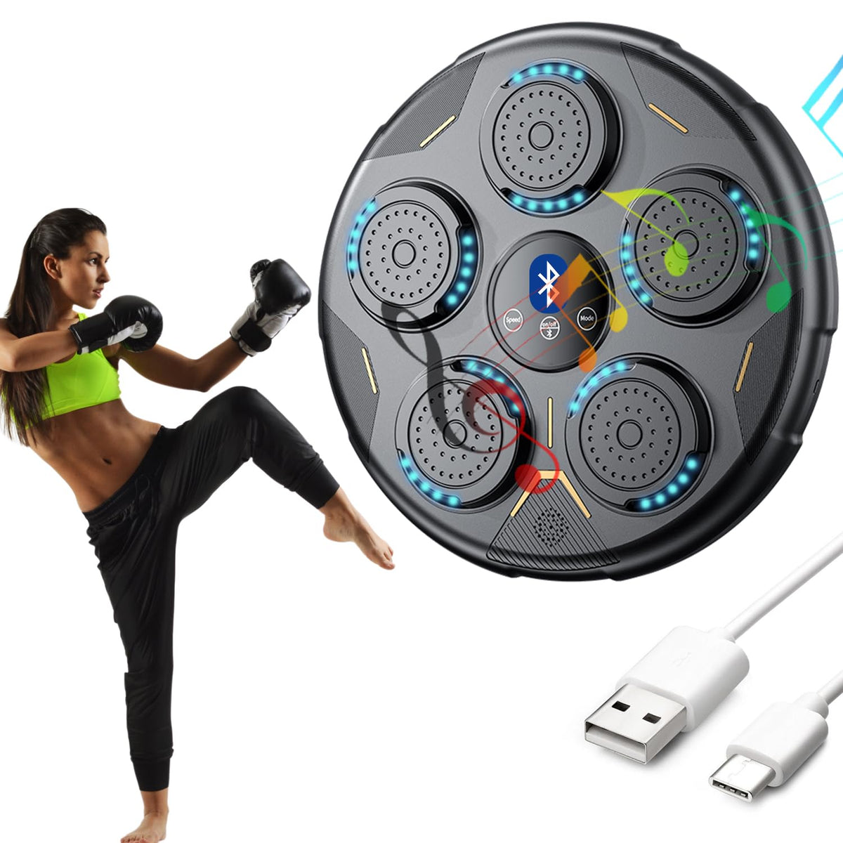 Bluetooth Wall Mounted Punch Boxing Trainer with LED Display./Boxing Pad