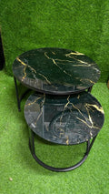 GLASS MARBLE NESTING TABLE