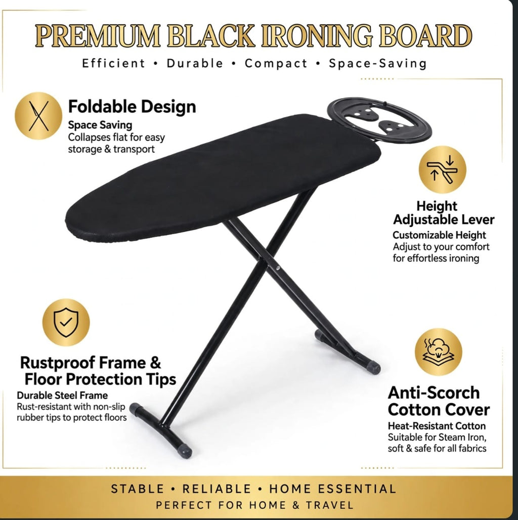 Premium Black ironing Board