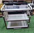 3-Tier Aluminum Dish Drying Rack with Drainer